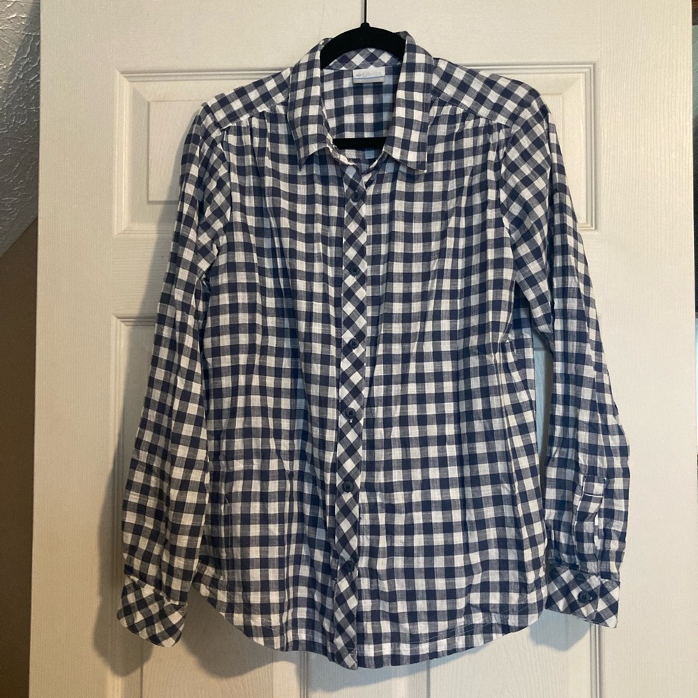 EUC plaid Columbia button down shirt